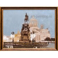 Картина маслом "Туманный вечер" Лопушанский