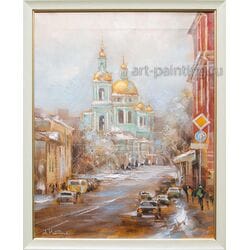 Картина маслом "Москва. Богоявленский собор" Рыбаков