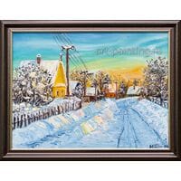 Картина маслом " Зимний вечер" Боровкова