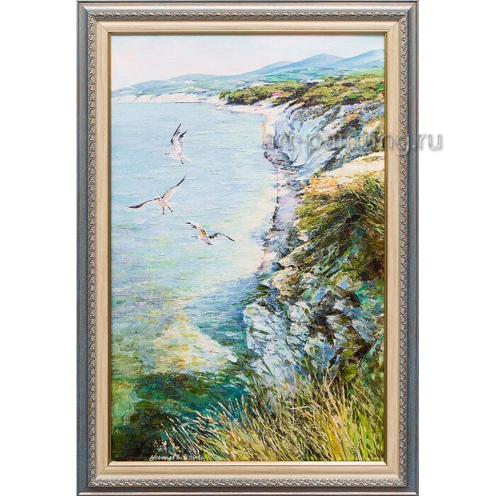 Картина маслом "Над морем, как птицы" Леонтьев