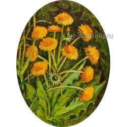 Картина маслом "Одуванчики" Белых (без рамы) Картина маслом "Одуванчики" Белых (без рамы)