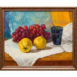 Картина маслом "Айва и виноград" Белых