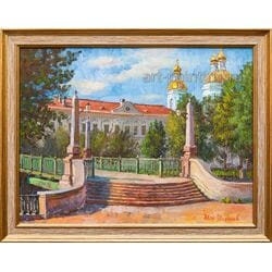 Картина маслом "Красногвардейский мост. июль" Шиханов