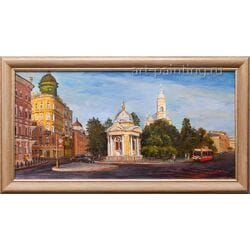Картина маслом "Петроградская сторона. Вид на Князь-Владимирский сквер" Шиханов
