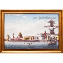 Картина маслом "Санкт-Петербург. Вид на Стрелку В.О" Жебровский