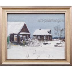 Картина маслом "Снежный вечер" Рубцова