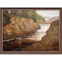 Картина маслом "Водопад Кивач" Бойцов Картина маслом "Водопад Кивач" Бойцов