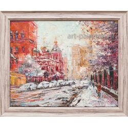Картина маслом "Зимняя Москва" Еникеев