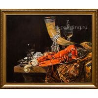 Картина маслом "Натюрморт с омаром" Воробьев