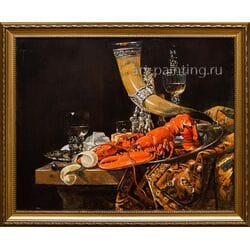 Картина маслом "Натюрморт с омаром" Воробьев