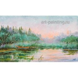 Картина маслом "Тихо" Селенских (без рамы)
