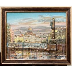 Картина маслом "Набережная р. Мойки. Поцелуев мост" Юмадилов